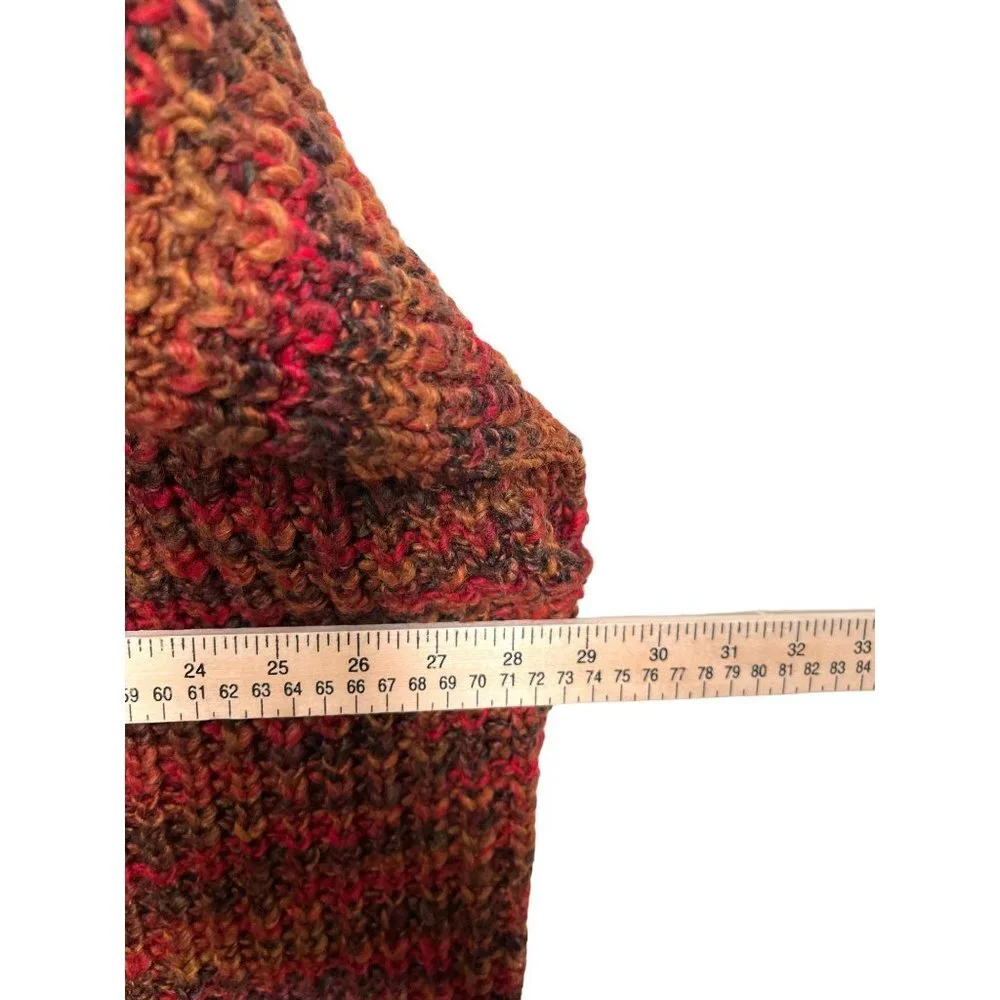 Anthropologie Elsamanda Wool blend chunky poncho sweater 90s fall‎ preppy sz OS - Picture 4 of 7
